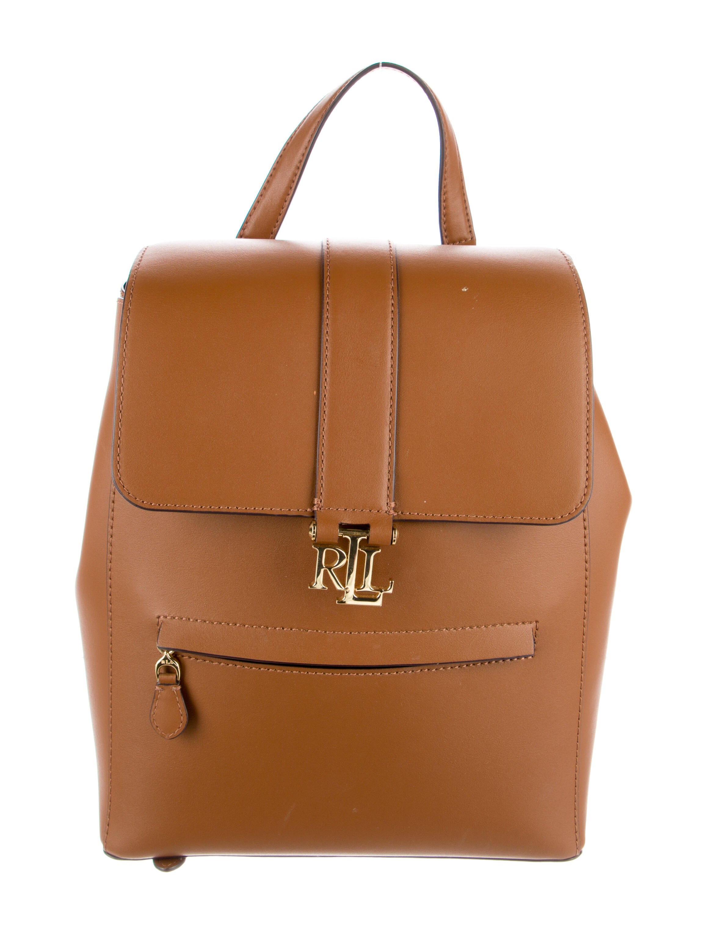 Lauren Ralph Lauren Leather Backpack Brown Backpacks, Handbags