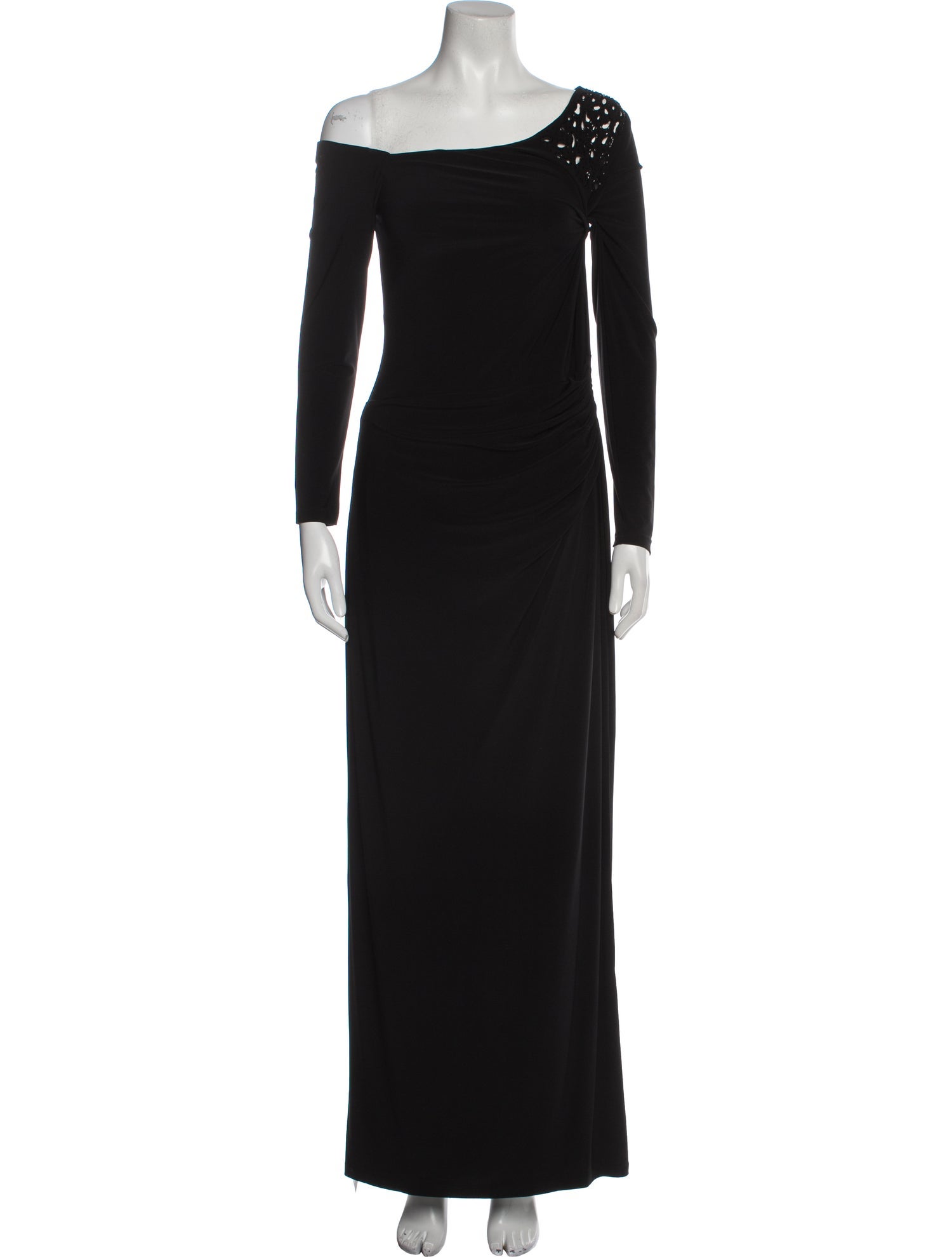 Lauren Ralph Lauren One-Shoulder Long Dress - Black Dresses, Clothing ...