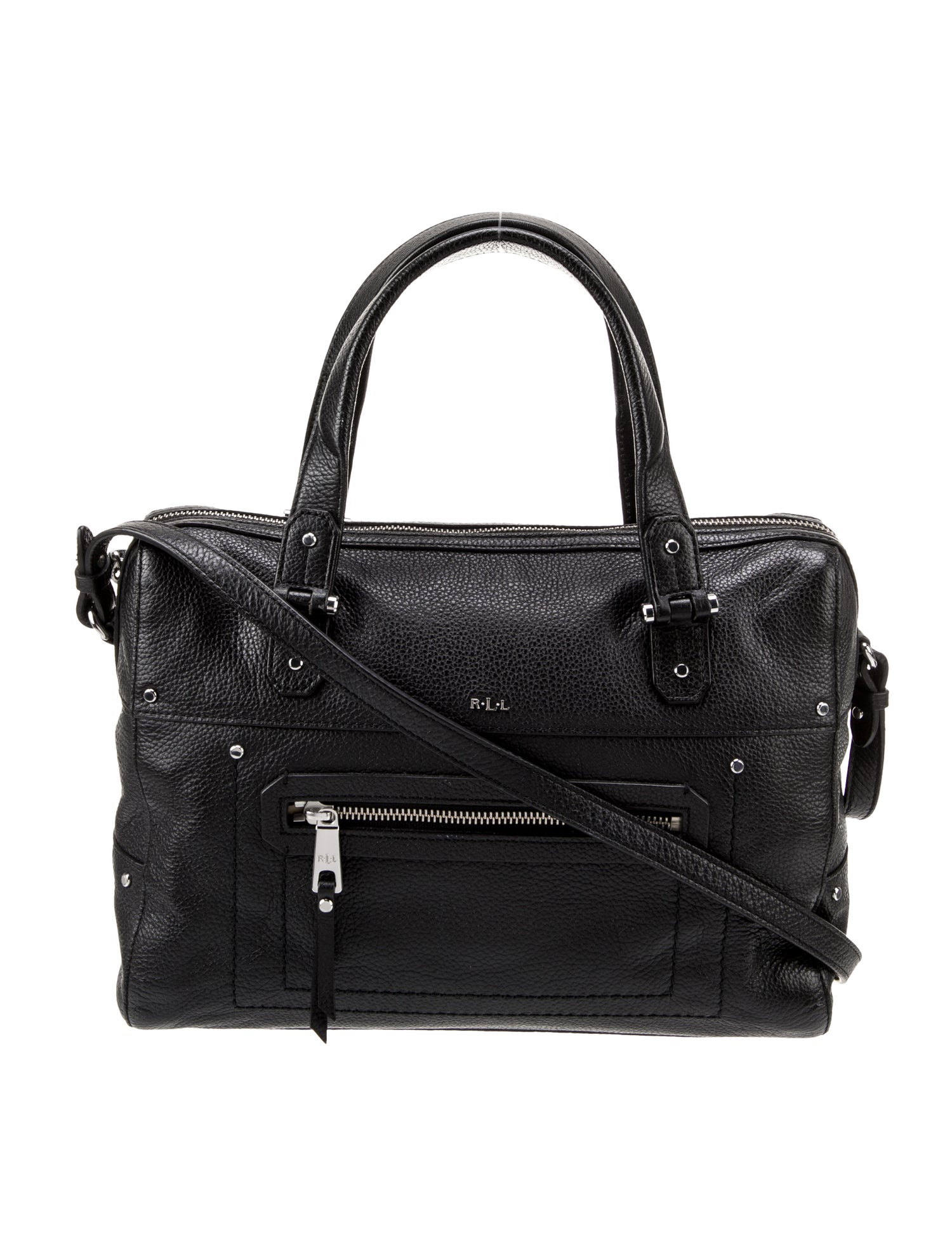 Lauren Ralph Lauren Leather Top Handle Bag Black Handle Bags, Handbags WLRLN34843 The RealReal