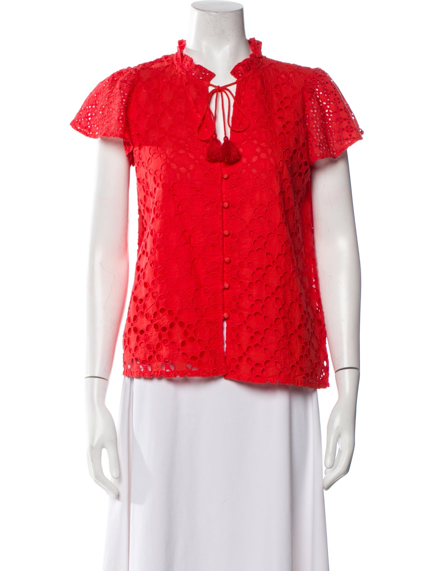 Lauren Ralph Lauren Lace Pattern Tie Neck Blouse w/ Tags