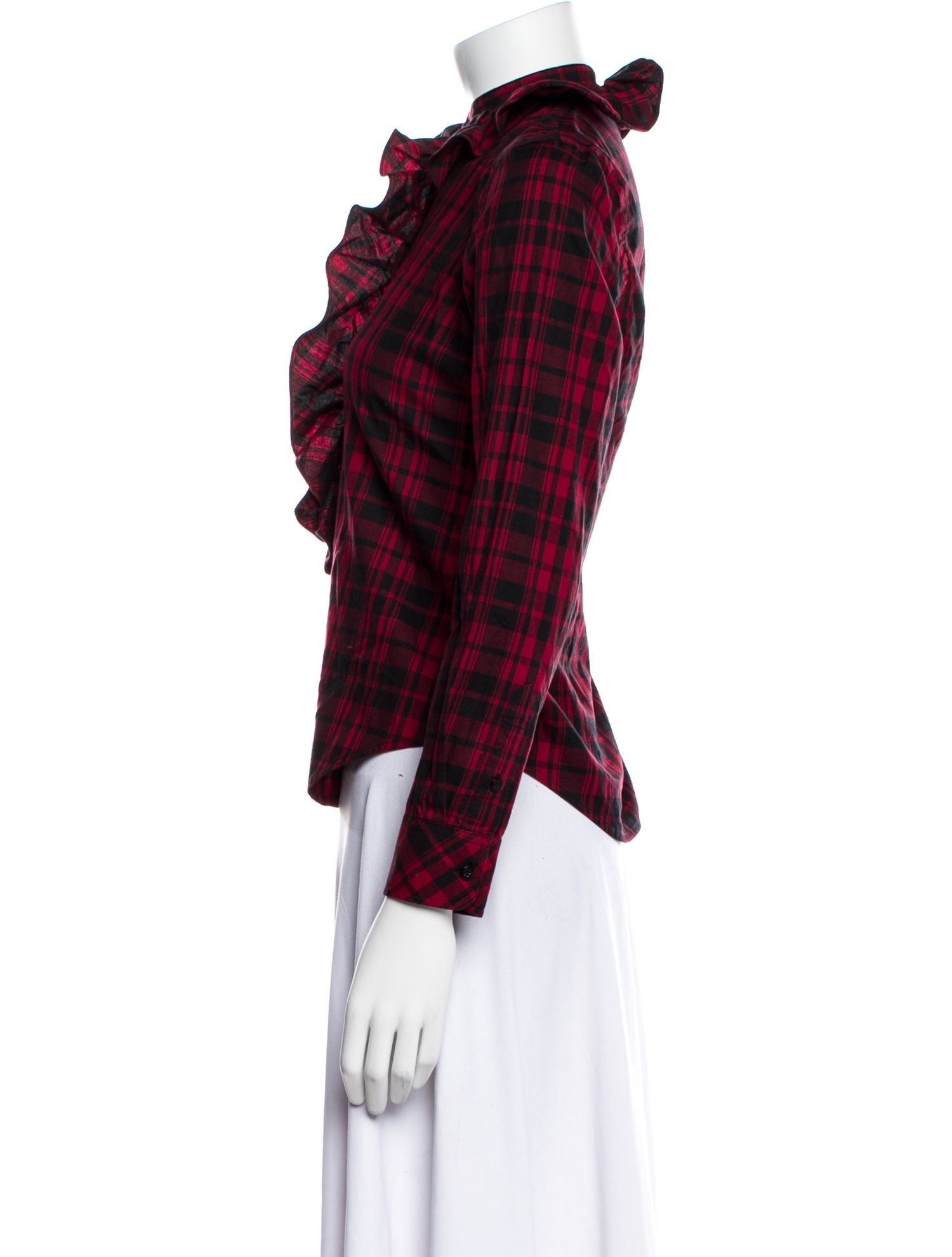 Lauren Ralph Lauren Cashmere Plaid Print Top