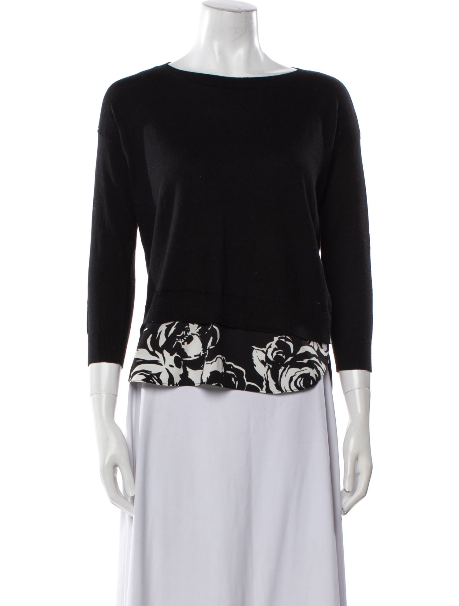 Lauren Ralph Lauren Bateau Neckline Three-Quarter Sleeve Top