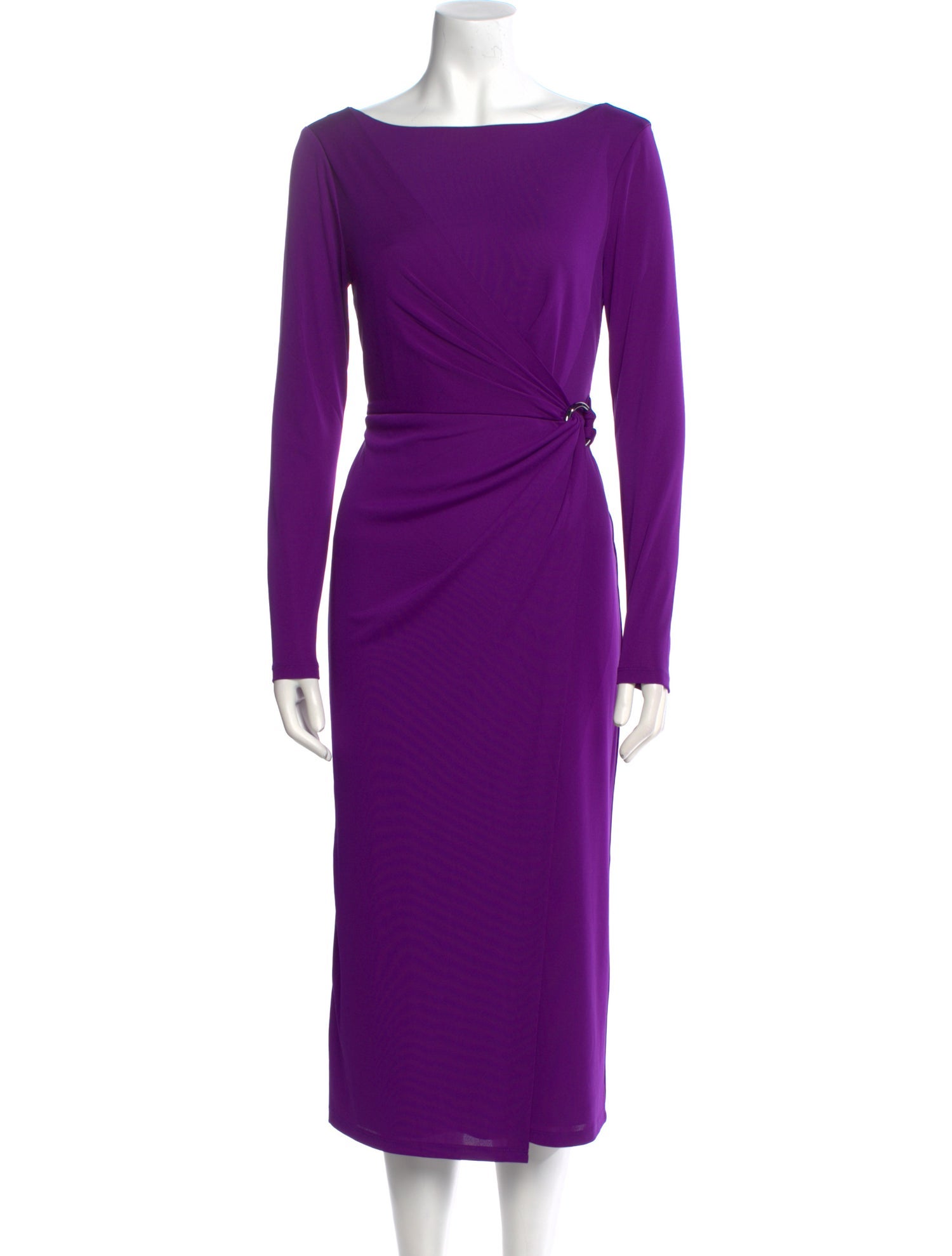 Lauren Ralph Lauren Bateau Neckline Midi Length Dress