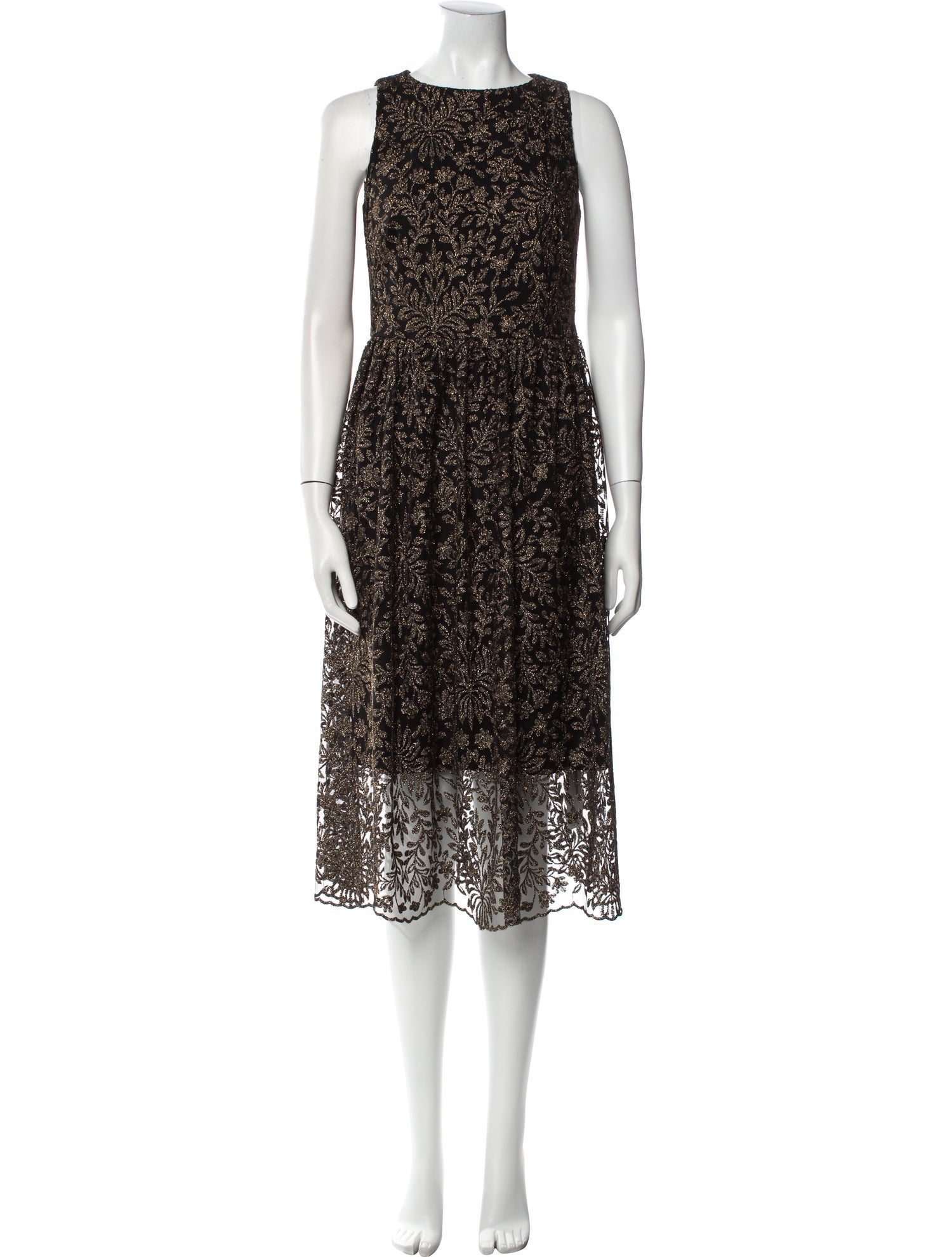 Lauren Ralph Lauren Lace Pattern Midi Length Dress