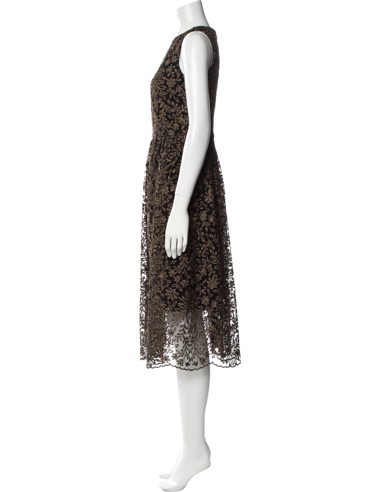 Lauren Ralph Lauren Lace Pattern Midi Length Dress