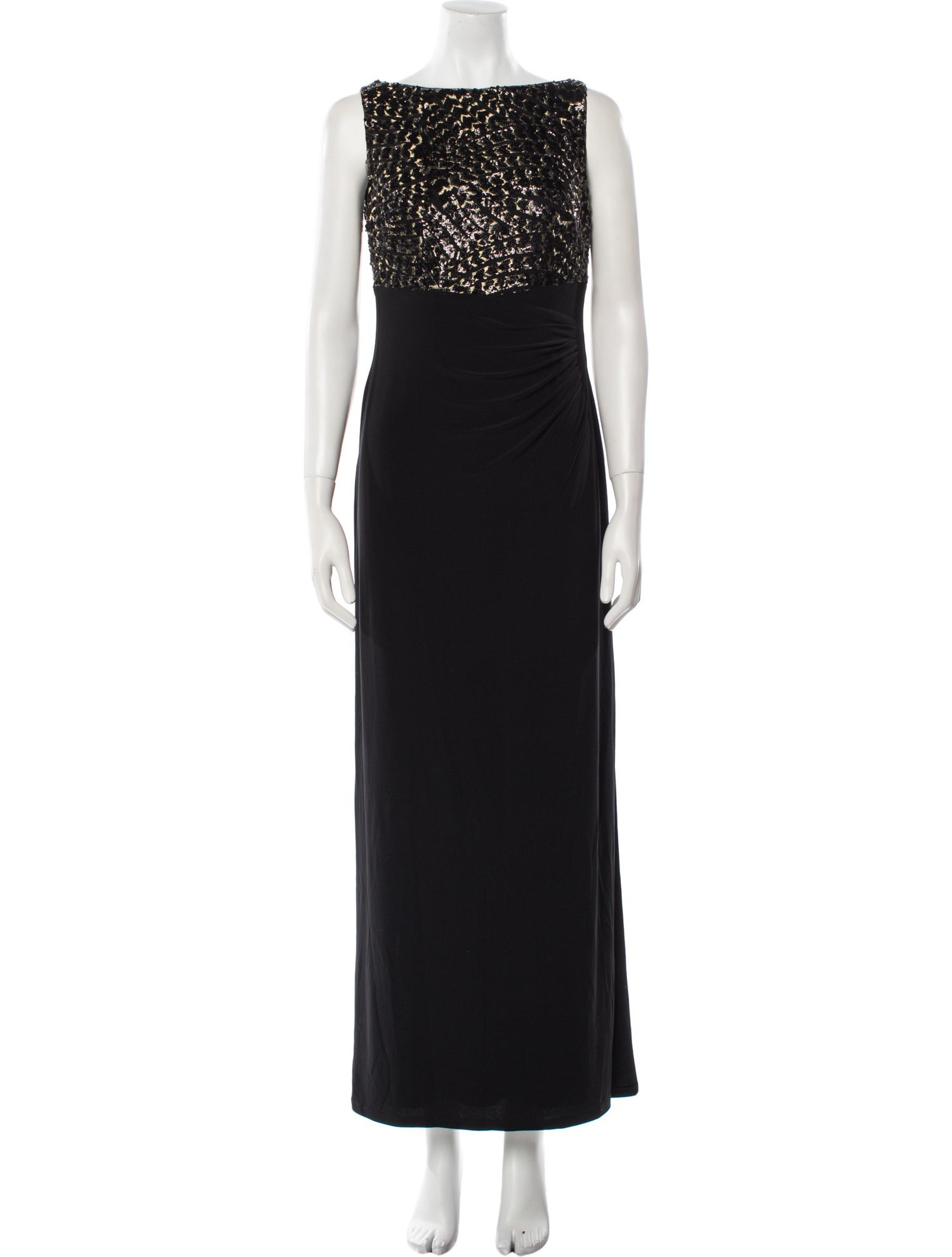 Lauren Ralph Lauren Bateau Neckline Long Dress