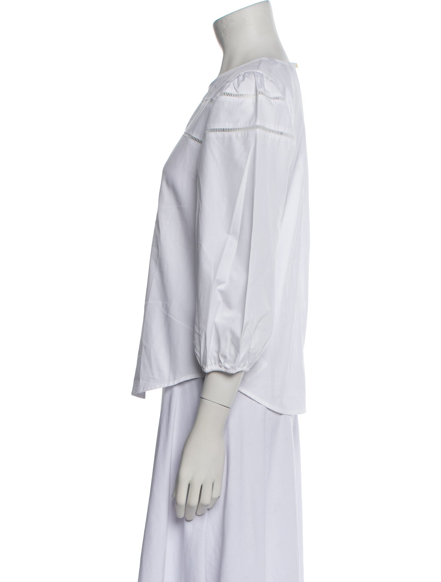 Lauren Ralph Lauren Bateau Neckline Three-Quarter Sleeve Blouse