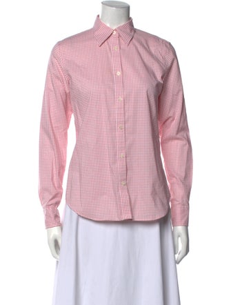 Lauren Ralph Lauren Plaid Print Long Sleeve Button-Up Top