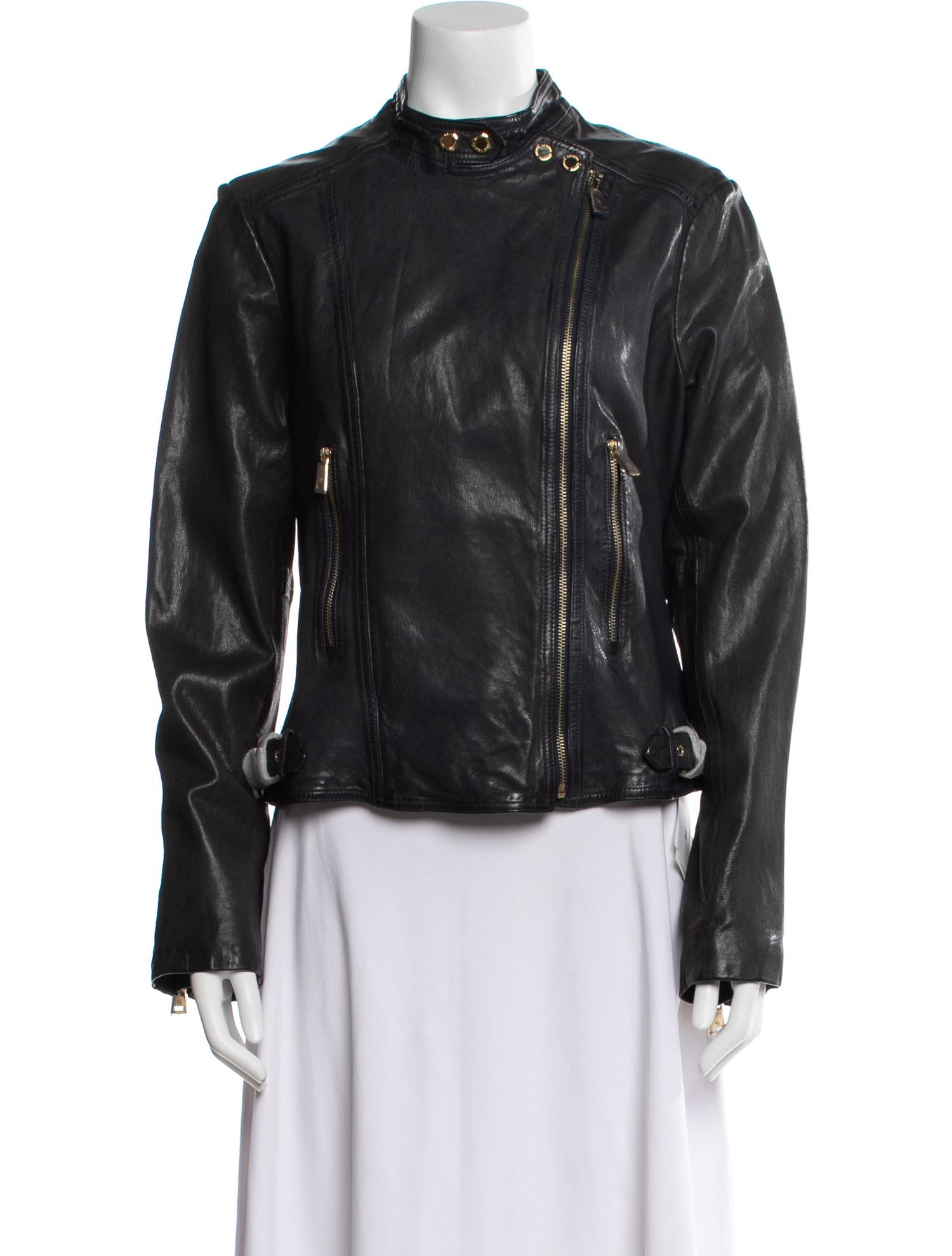 Lauren Ralph Lauren Lamb Leather Biker Jacket