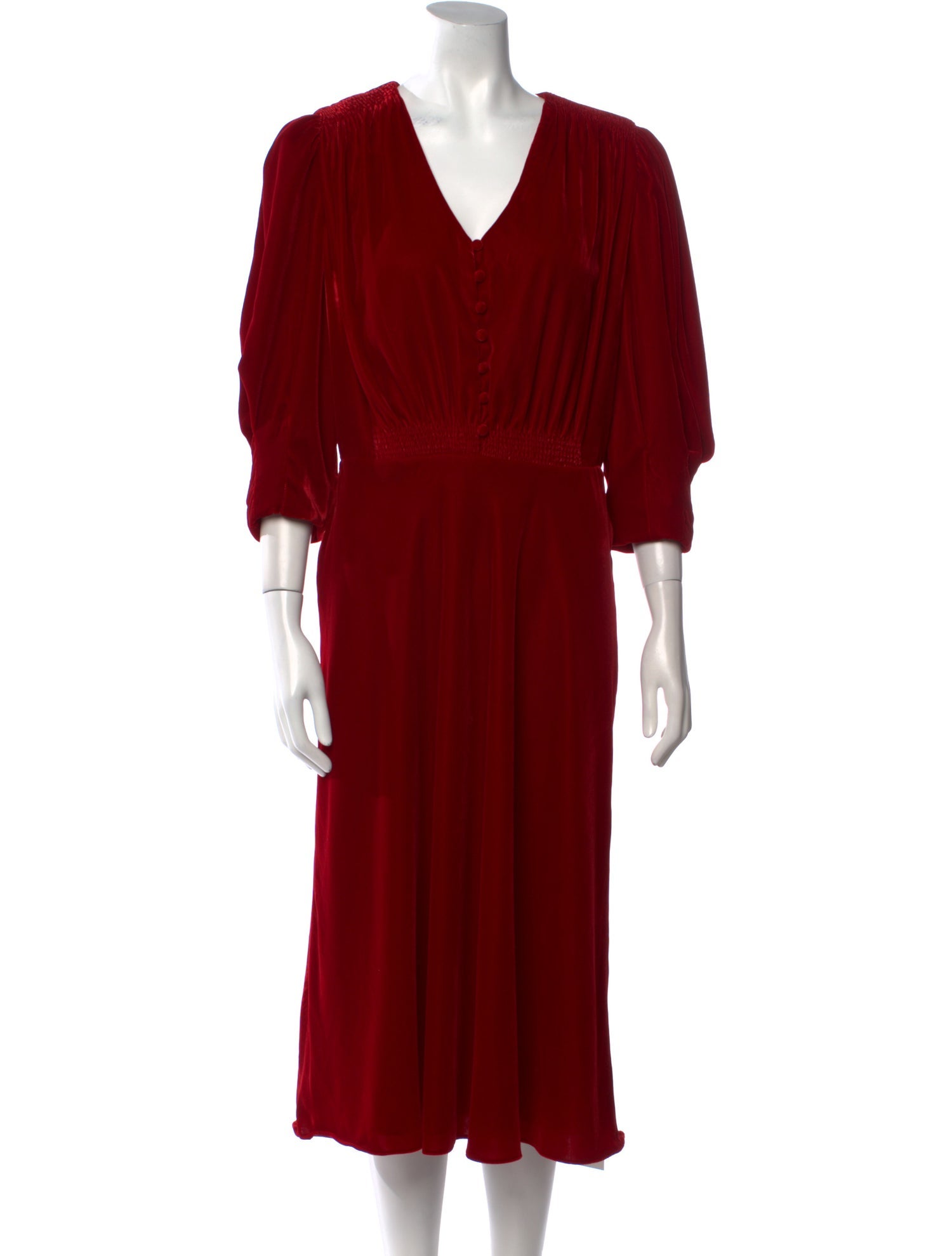 Lauren Ralph Lauren V-Neck Midi Length Dress