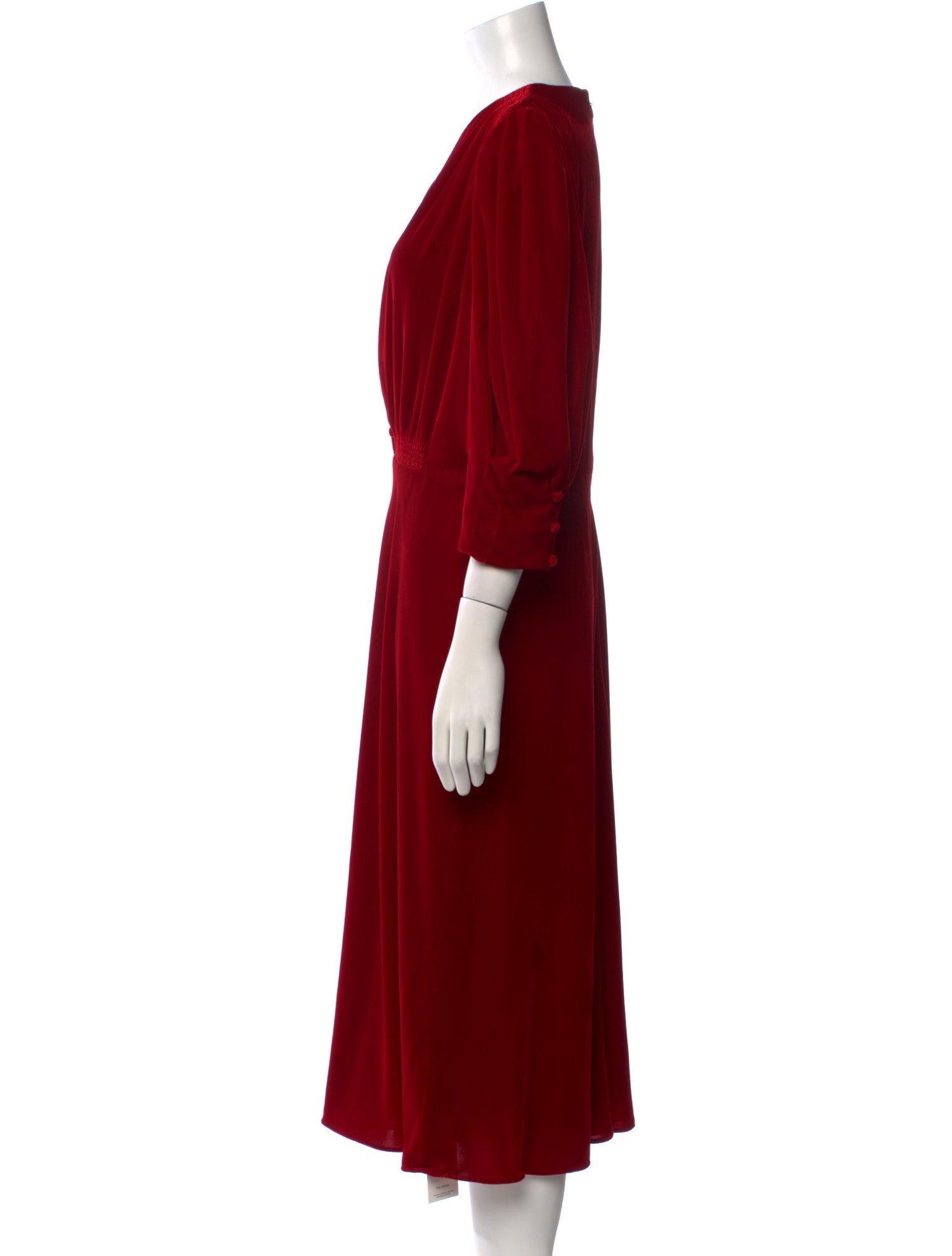 Lauren Ralph Lauren V-Neck Midi Length Dress