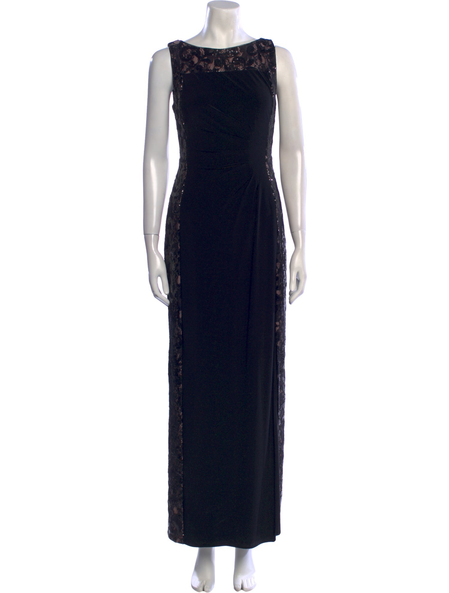 Lauren Ralph Lauren Bateau Neckline Long Dress