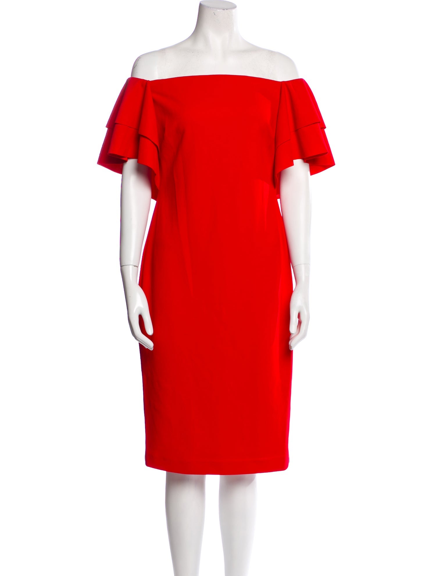 Lauren Ralph Lauren Off-The-Shoulder Midi Length Dress