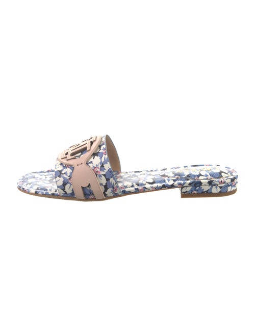Lauren Ralph Lauren Leather Floral Print Slides