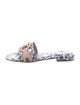 Lauren Ralph Lauren Leather Floral Print Slides