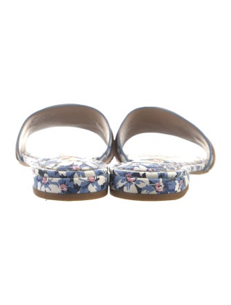 Lauren Ralph Lauren Leather Floral Print Slides