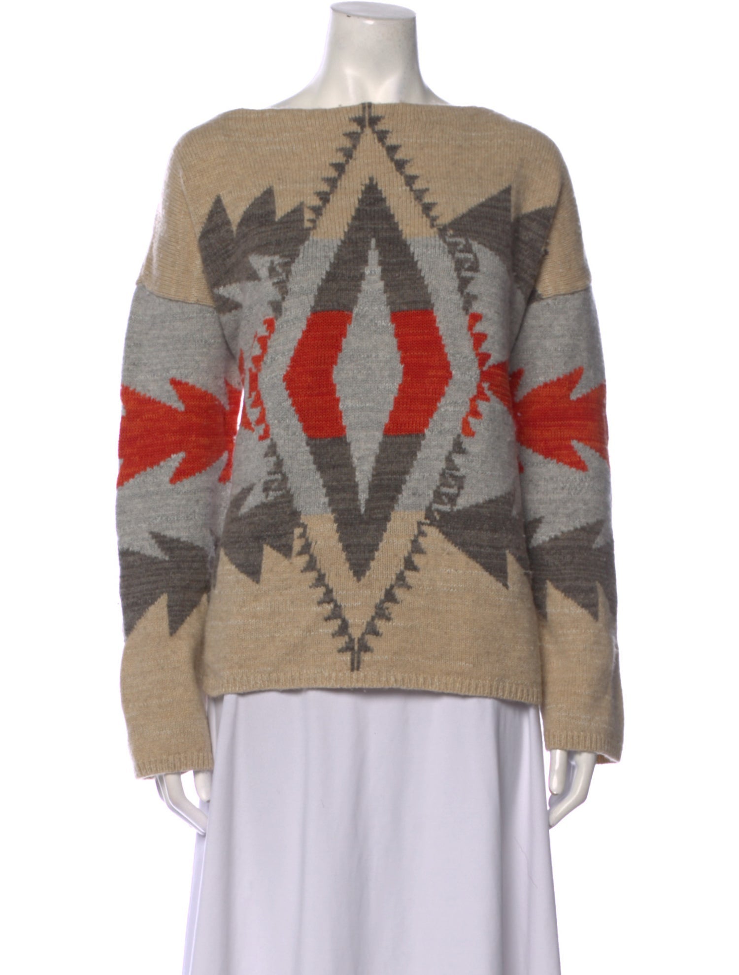 Lauren Ralph Lauren Printed Bateau Neckline Sweater