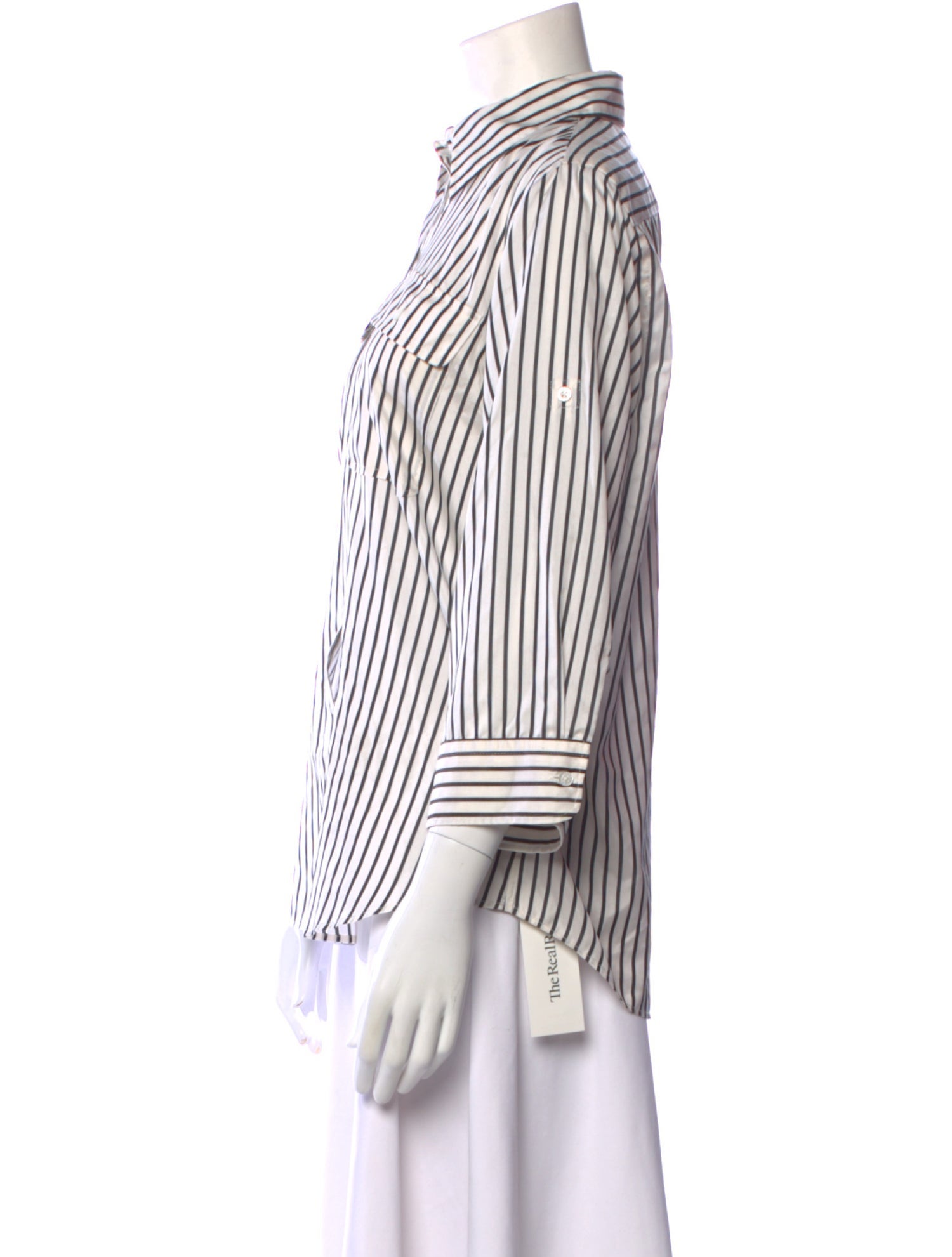 Lauren Ralph Lauren Silk Striped Button-Up Top