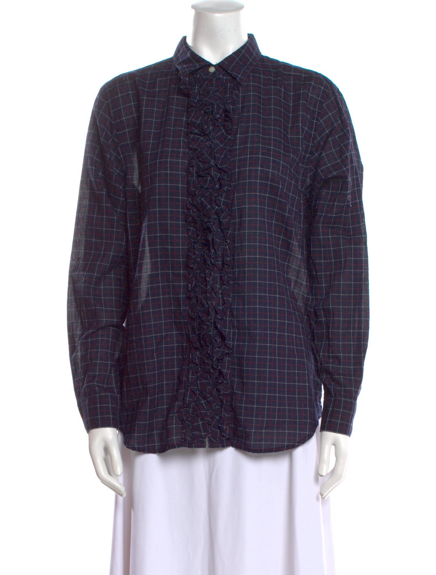 Lauren Ralph Lauren Plaid Print Long Sleeve Button-Up Top