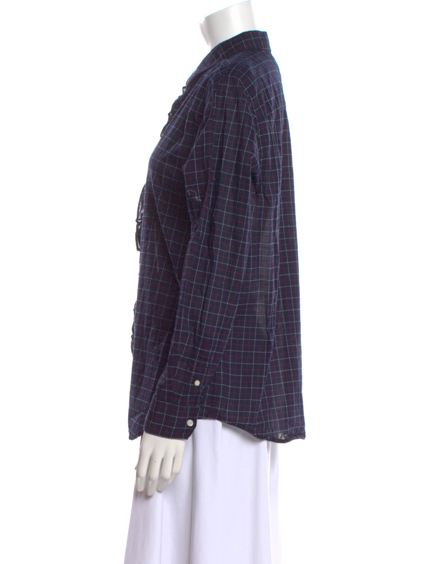 Lauren Ralph Lauren Plaid Print Long Sleeve Button-Up Top
