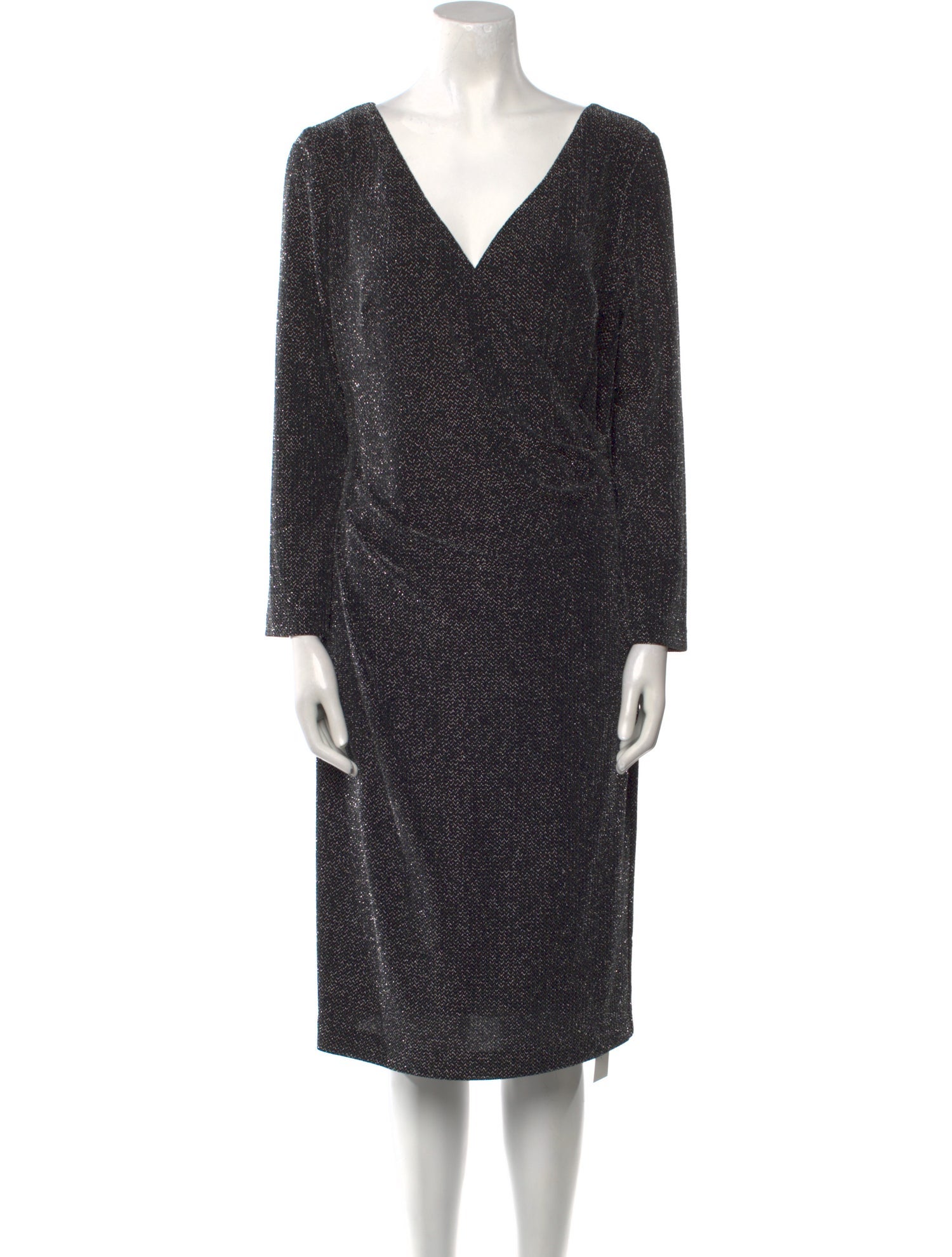 Lauren Ralph Lauren V-Neck Midi Length Dress