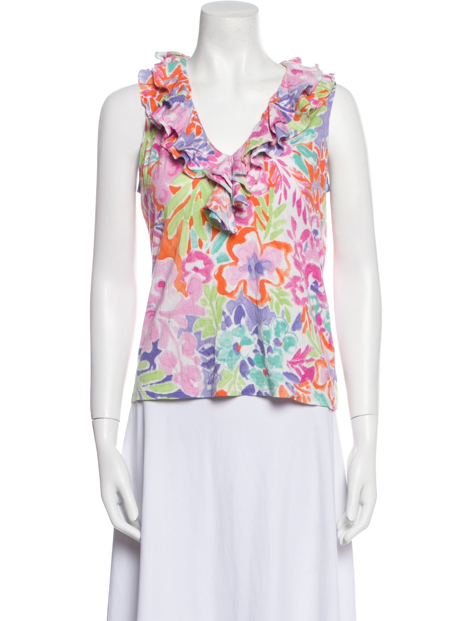 Lauren Ralph Lauren Floral Print V-Neck Blouse