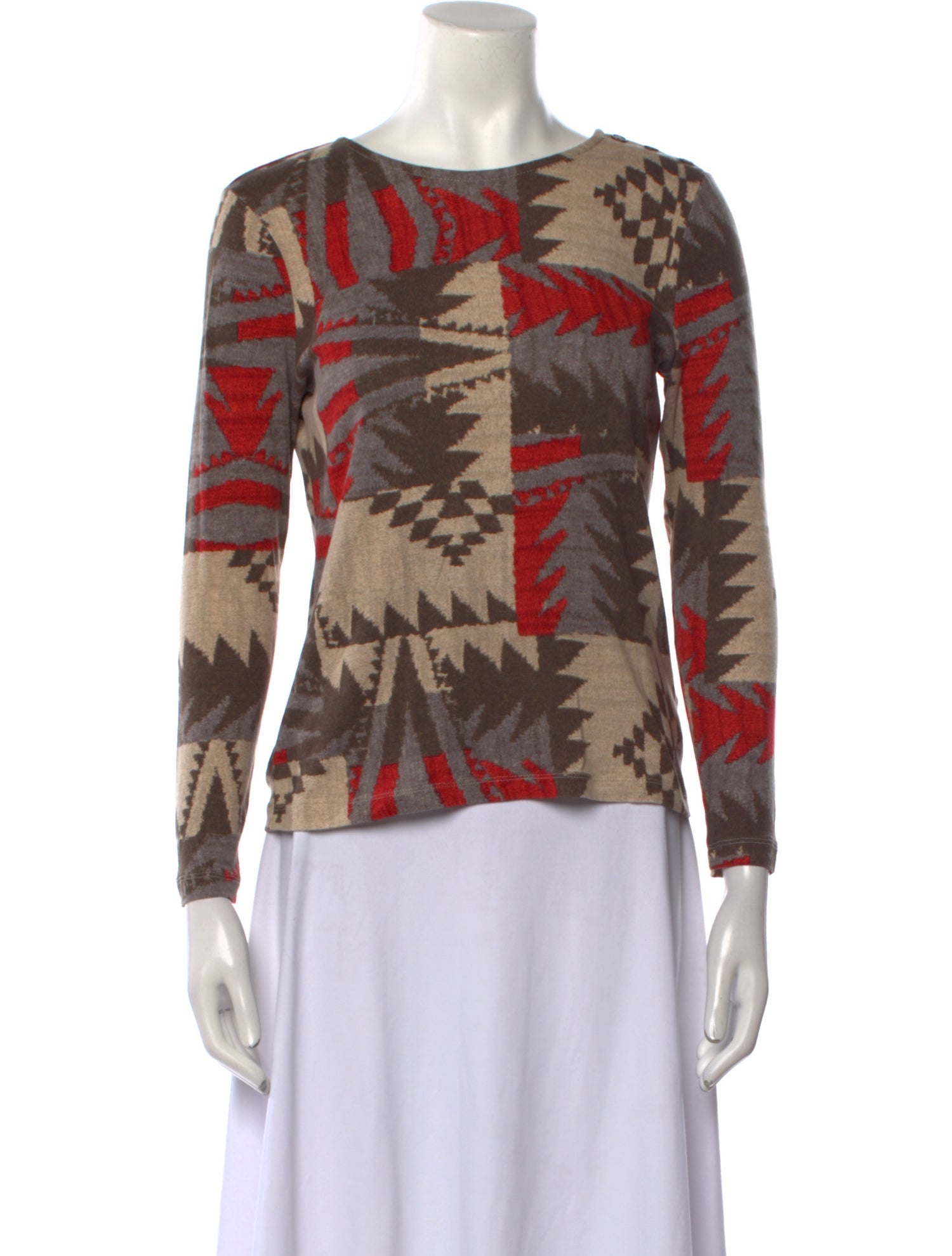 Lauren Ralph Lauren Printed Scoop Neck Top