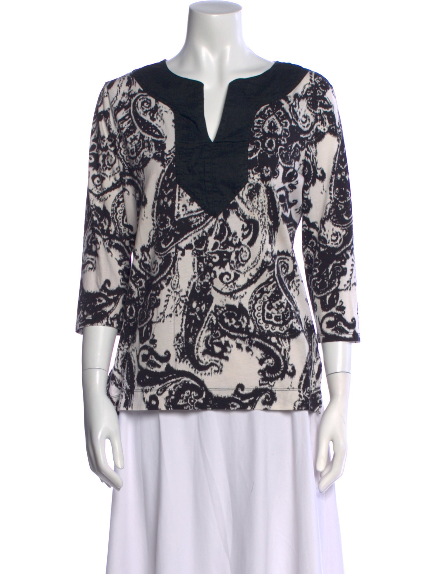 Lauren Ralph Lauren Paisley Print V-Neck Blouse