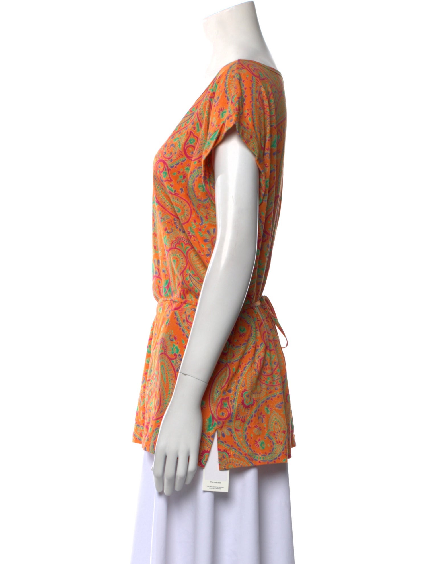 Lauren Ralph Lauren Paisley Print Scoop Neck T-Shirt