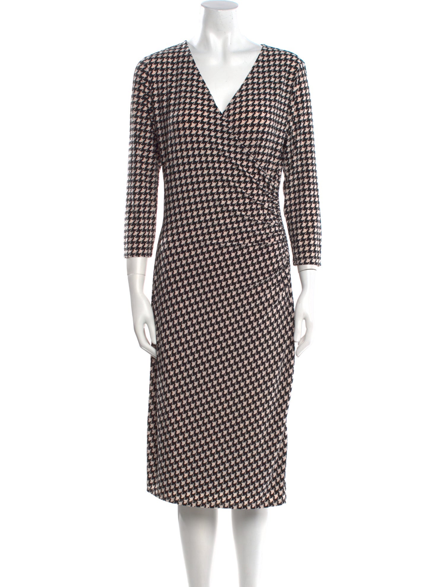 Lauren Ralph Lauren Houndstooth Print Knee-Length Dress