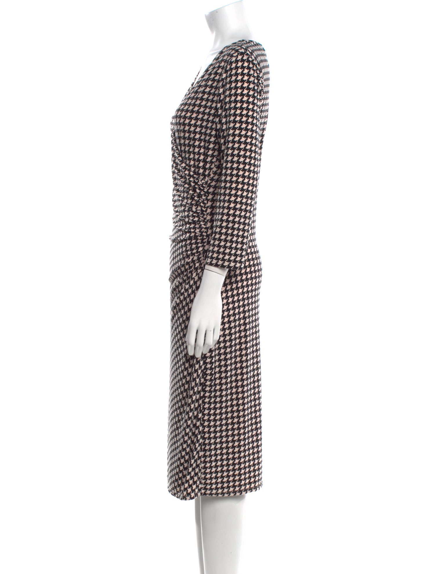Lauren Ralph Lauren Houndstooth Print Knee-Length Dress