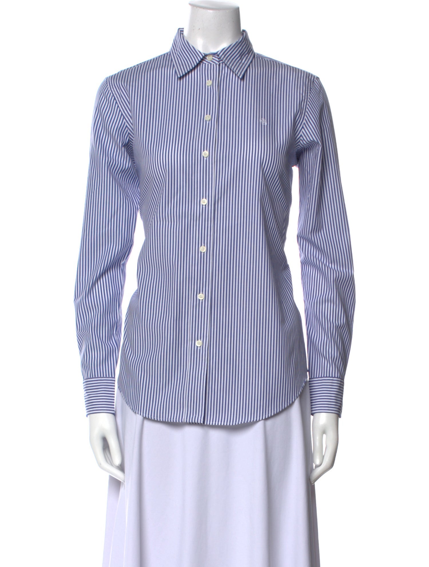 Lauren Ralph Lauren Striped Long Sleeve Button-Up Top w/ Tags