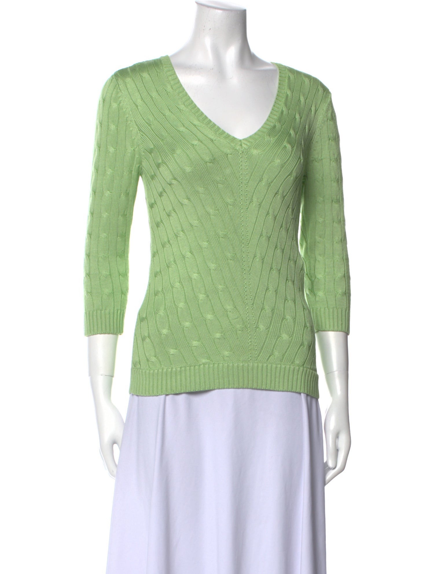 Lauren Ralph Lauren Silk V-Neck Sweater