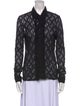 Lauren Ralph Lauren Lace Pattern Long Sleeve Button-Up Top