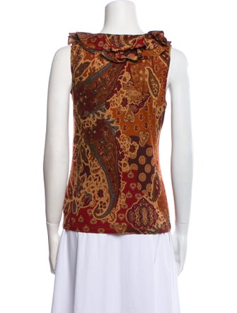 Lauren Ralph Lauren Paisley Print V-Neck Top