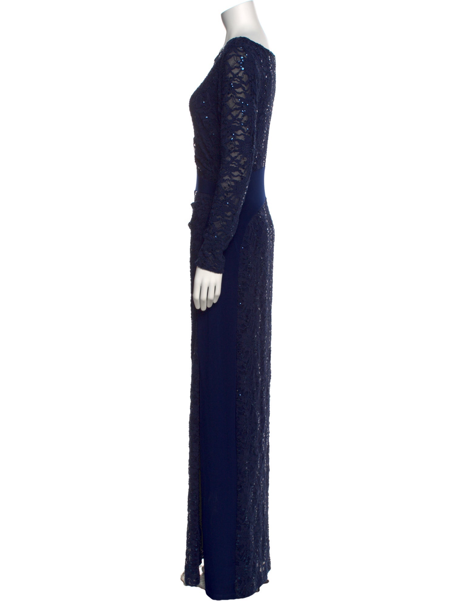 Lauren Ralph Lauren Bateau Neckline Long Dress