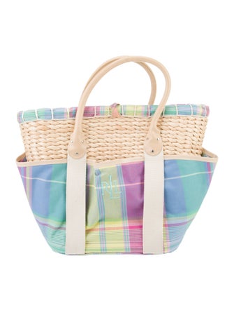 Lauren Ralph Lauren Straw Top Handle Bag