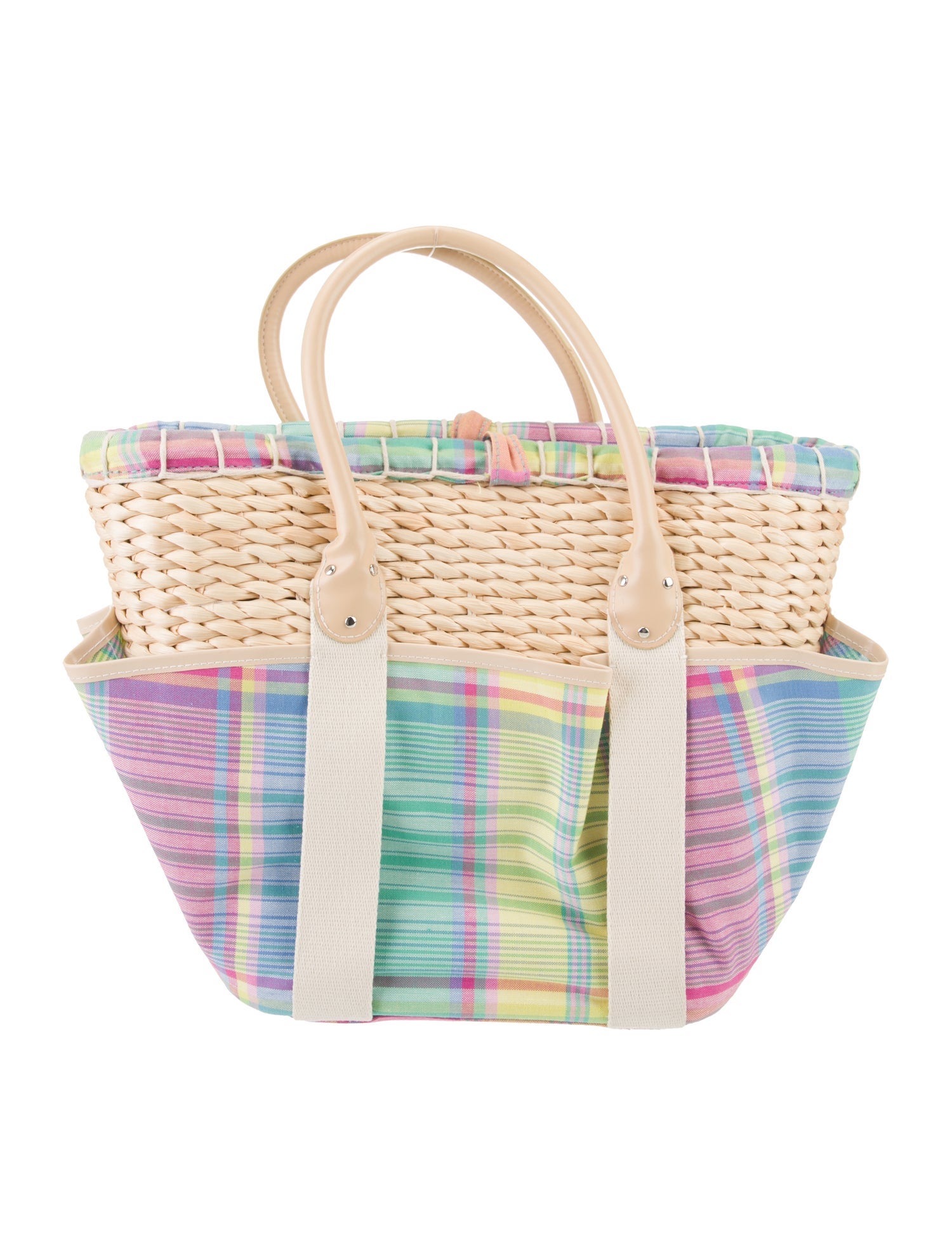 Lauren Ralph Lauren Straw Top Handle Bag
