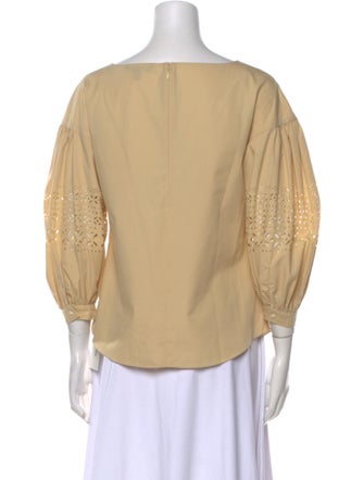 Lauren Ralph Lauren Bateau Neckline Three-Quarter Sleeve Blouse