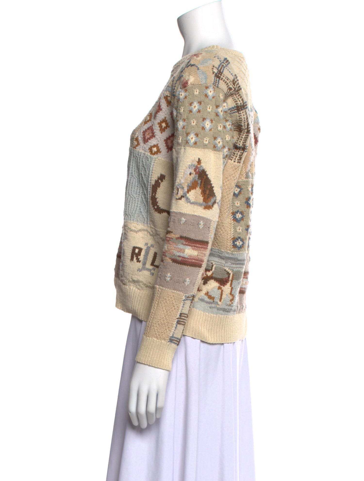 Lauren Ralph Lauren Printed Scoop Neck Sweater