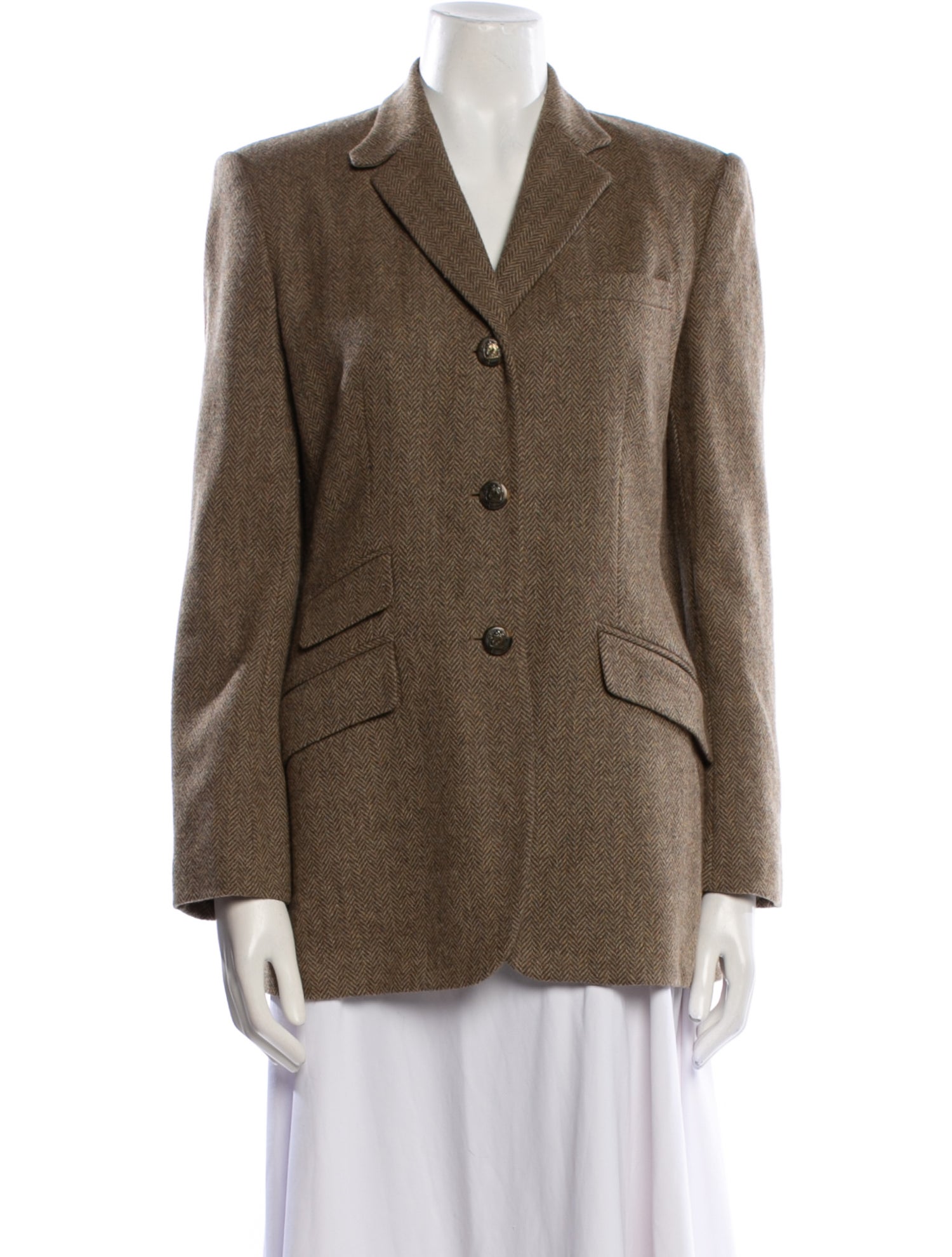 Lauren Ralph Lauren Wool Plaid Print Blazer