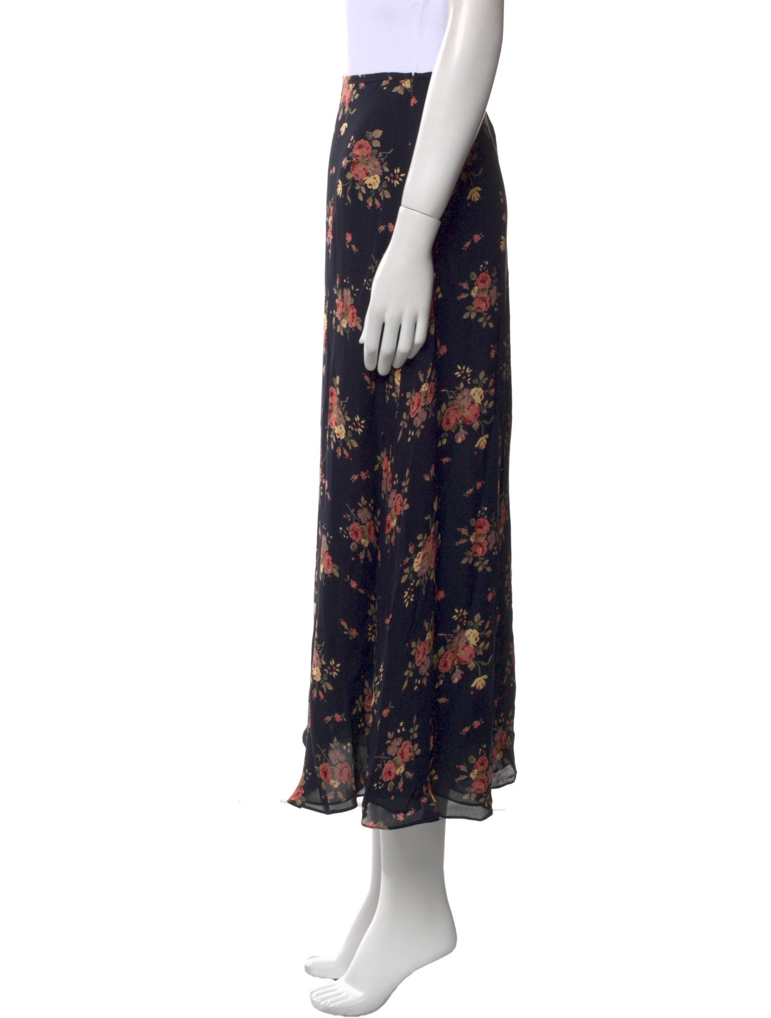 Lauren Ralph Lauren Silk Midi Length Skirt