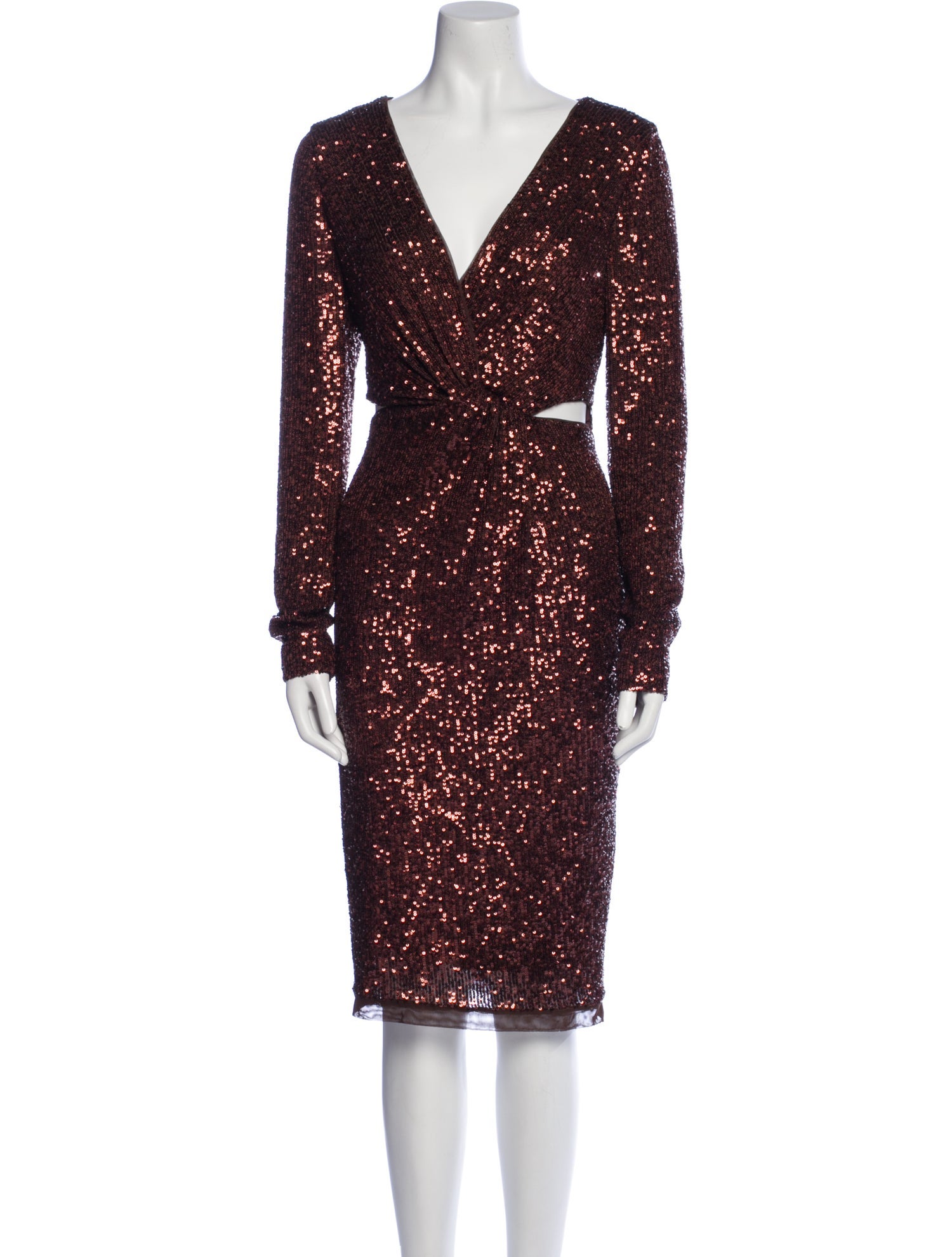 Lauren Ralph Lauren V-Neck Midi Length Dress