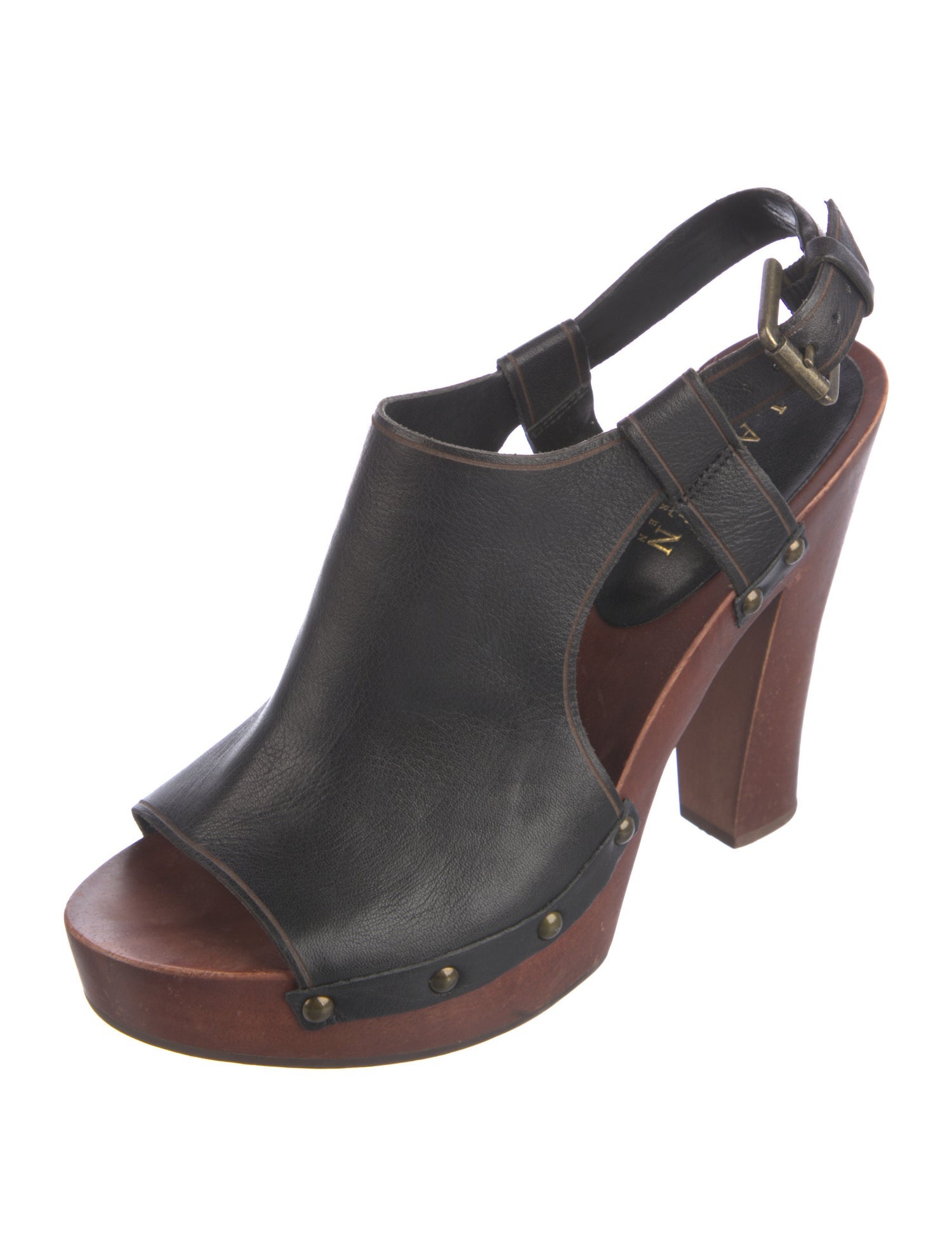 Lauren Ralph Lauren Leather Studded Accents Slingback Pumps