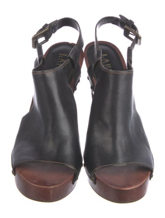 Lauren Ralph Lauren Leather Studded Accents Slingback Pumps