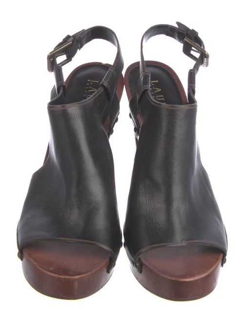 Lauren Ralph Lauren Leather Studded Accents Slingback Pumps