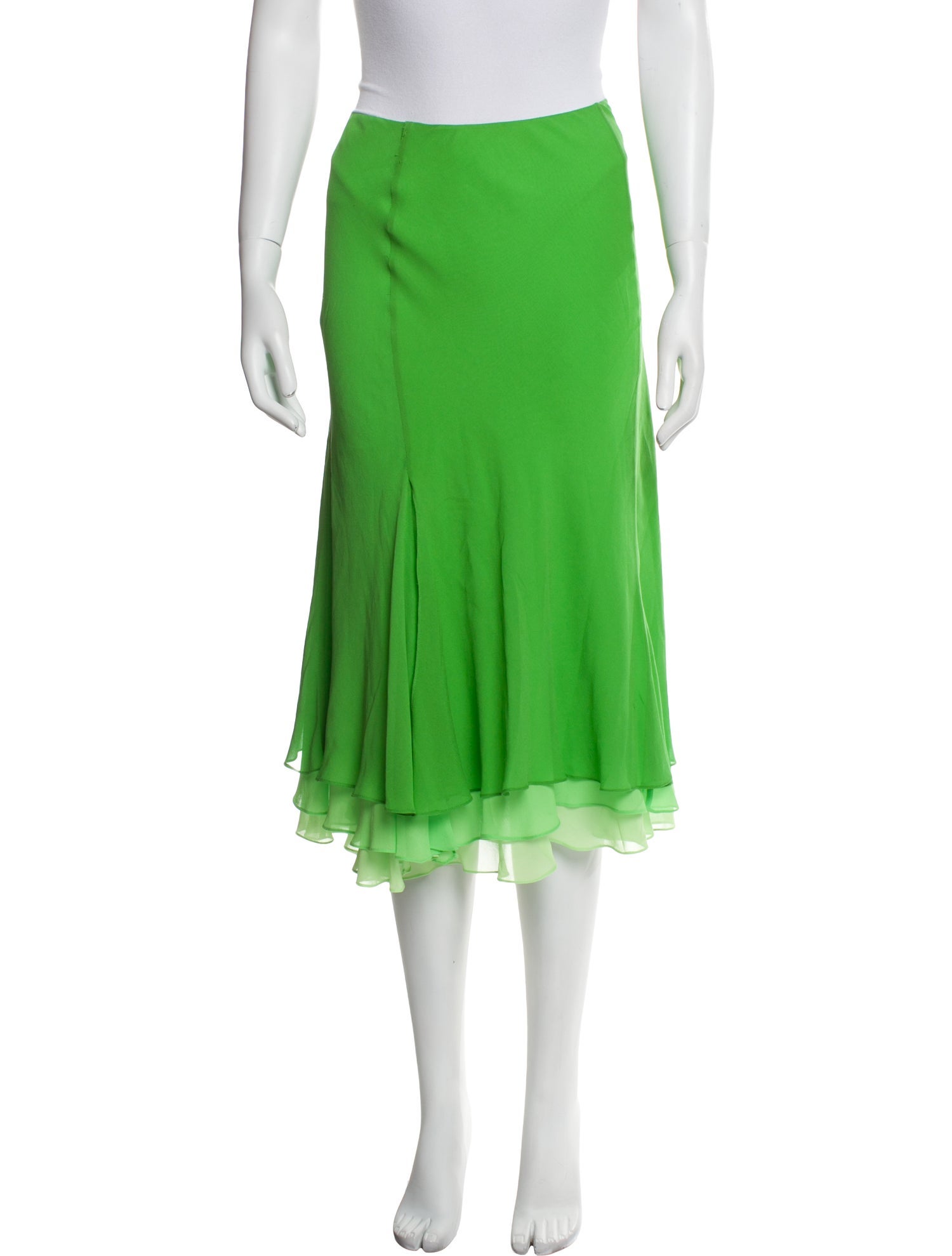 Lauren Ralph Lauren Silk Midi Length Skirt