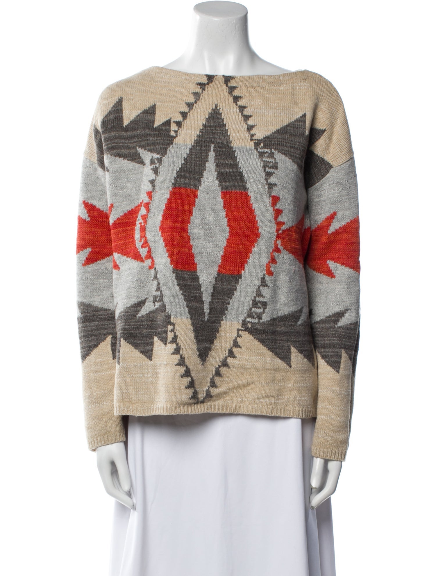 Lauren Ralph Lauren Printed Bateau Neckline Sweater