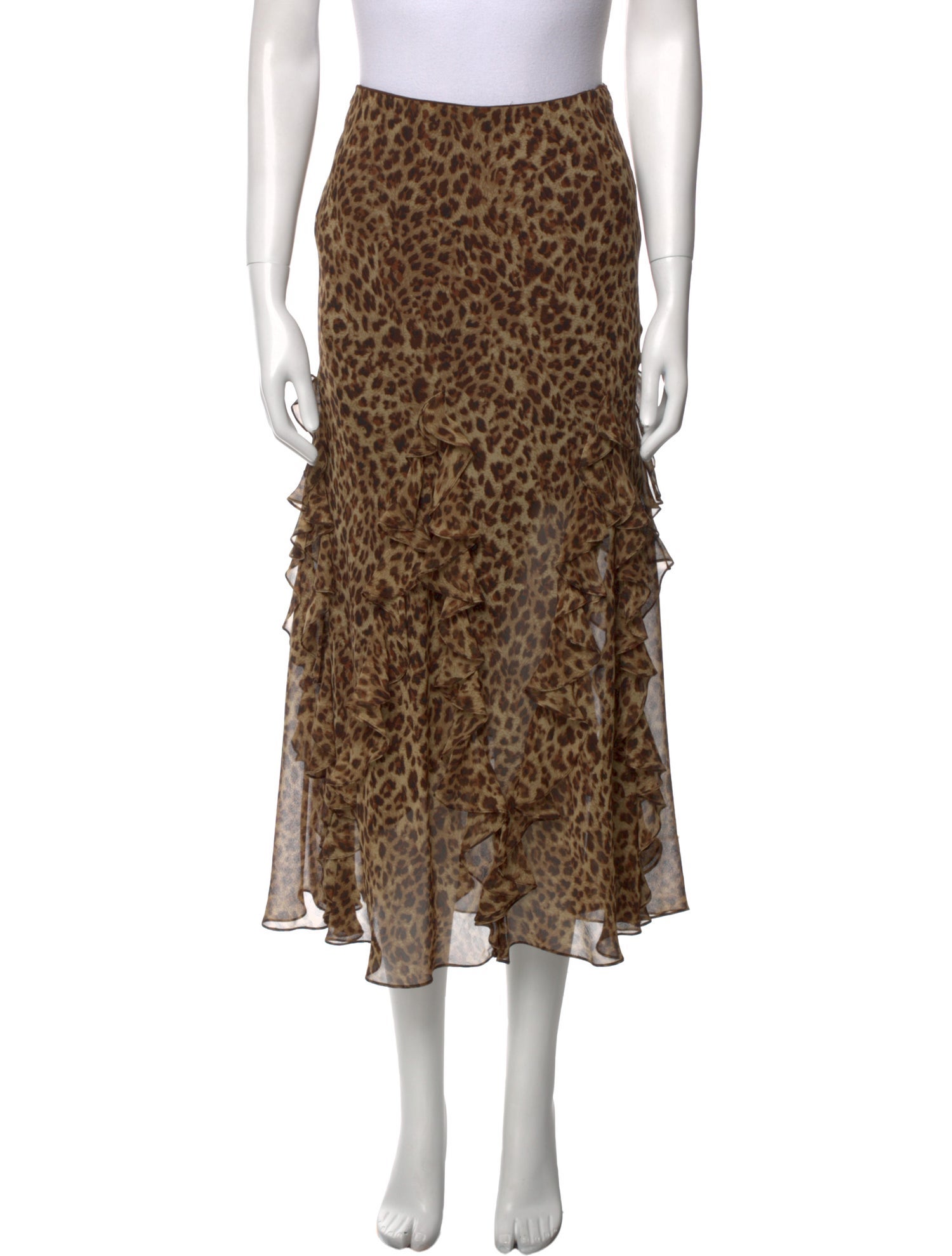 Lauren Ralph Lauren Silk Midi Length Skirt