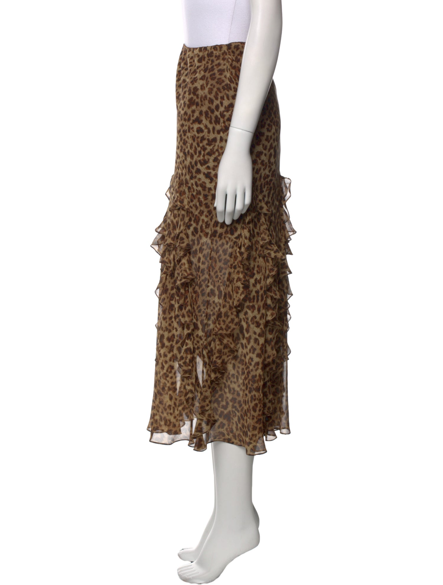 Lauren Ralph Lauren Silk Midi Length Skirt